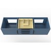 Castello Usa Alpine 60" Wall Mounted Blue Vanity Base with Black Handles CB-MC-60BLU-BL-VBO